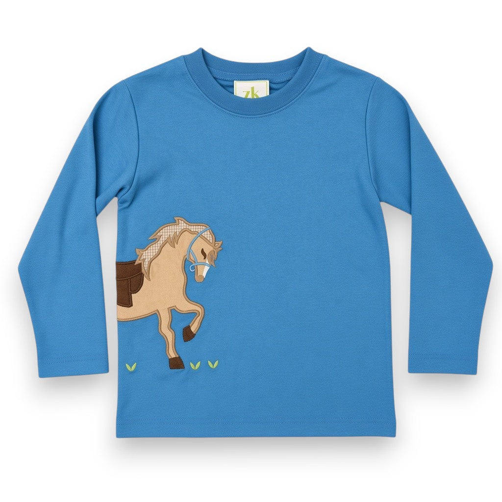 Zuccini Horse Harry Play Tee Periwinkle Knit