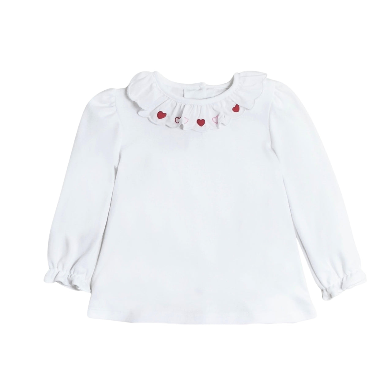 Zuccini Hearts Scalloped Blouse White Knit 5208