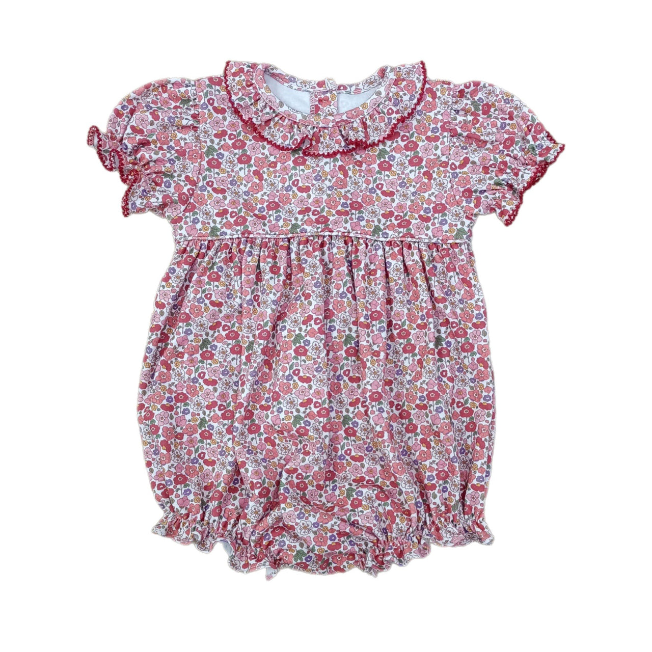 Love George Red Floral Knit Girls Bubble 5210