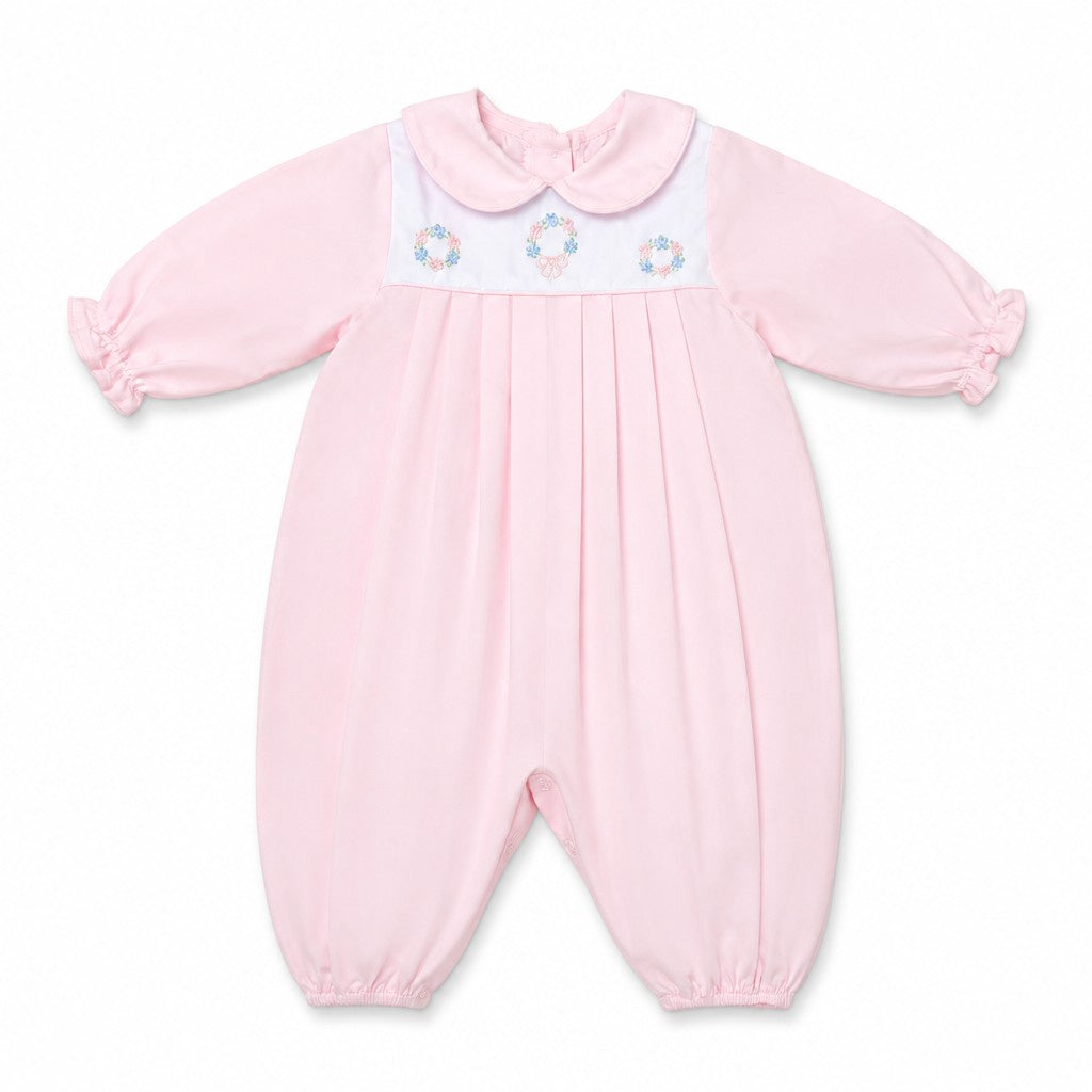 Auraluz Longall Pink W/Binding Trim PP Collar Wreath Emb 673GPKWRE 5307