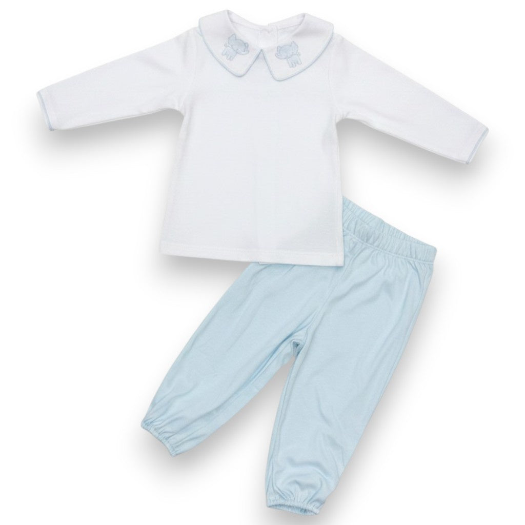 Auraluz 2pc Double Knit Elephant Shadow Emb 6856 5307