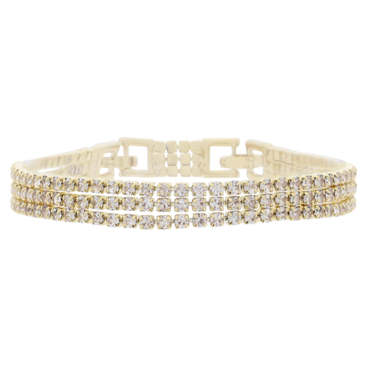 Jane Marie 18K Plated 3 Strand Mini Cubic Zirconia Bracelet JM6629B