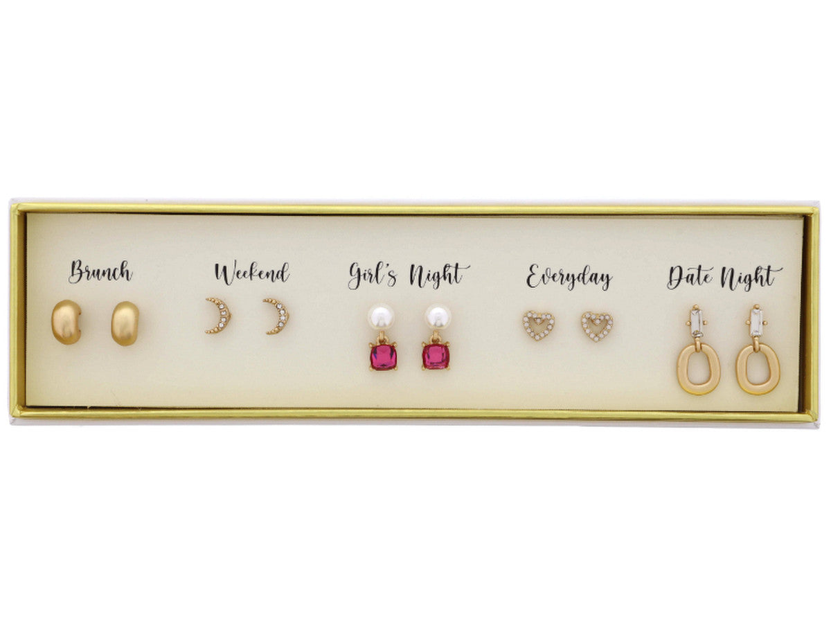 Jane Marie Boxed 5 Pair Earrings