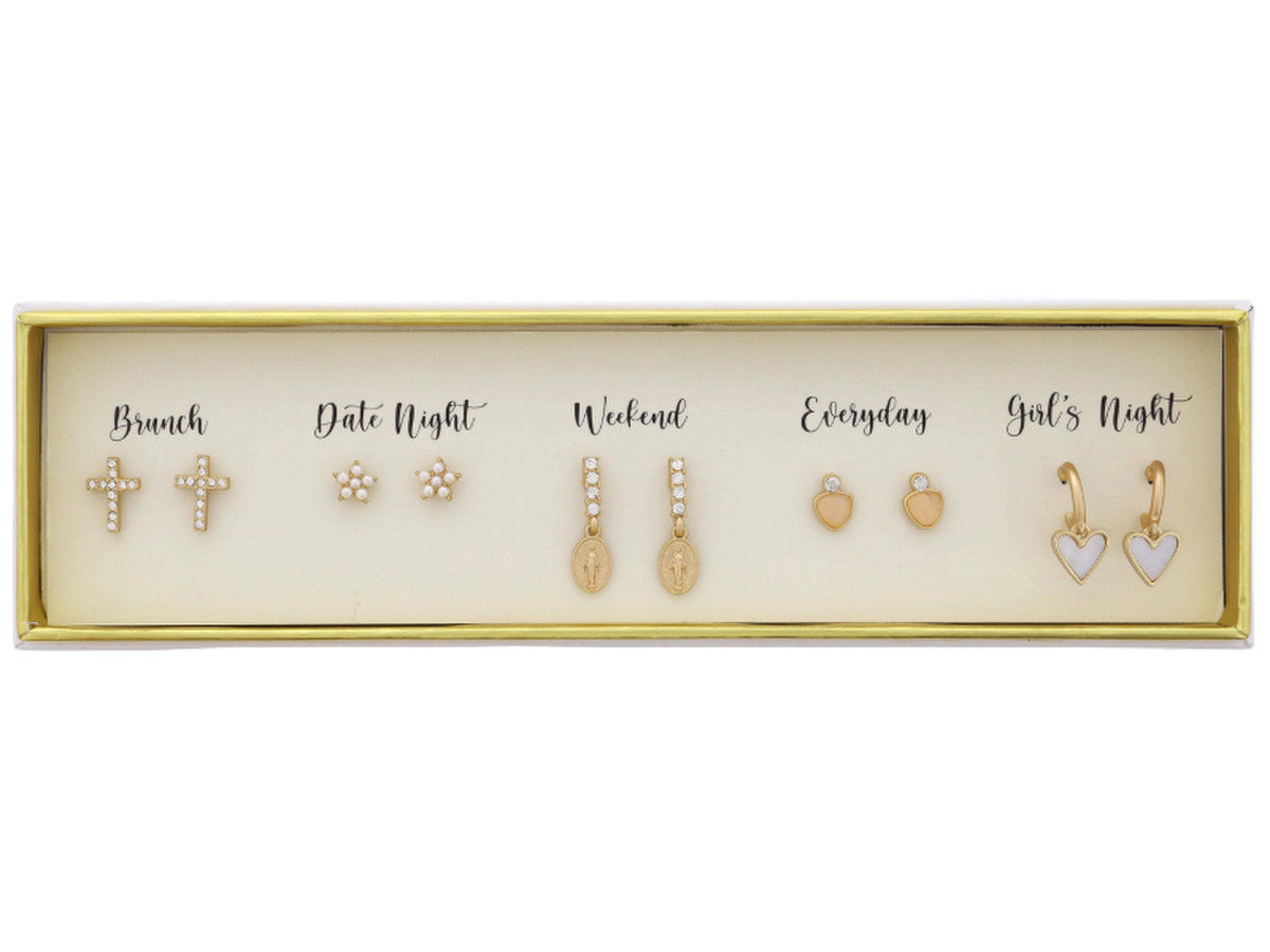 Jane Marie Boxed 5 Pair Earrings