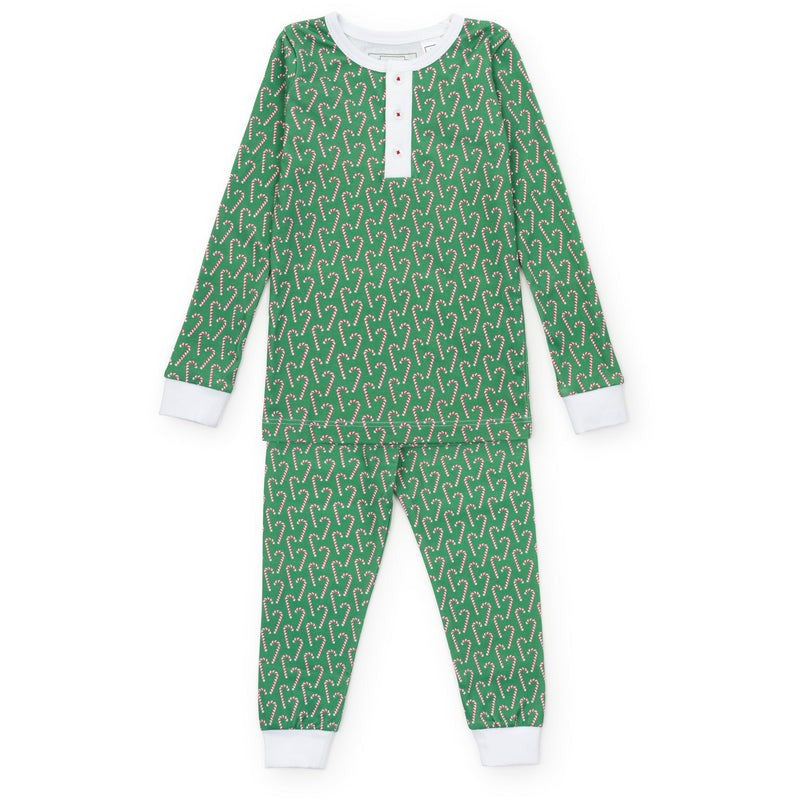 Lila & Hayes Candy Cane Green Pajama Pant Set Jack 5209