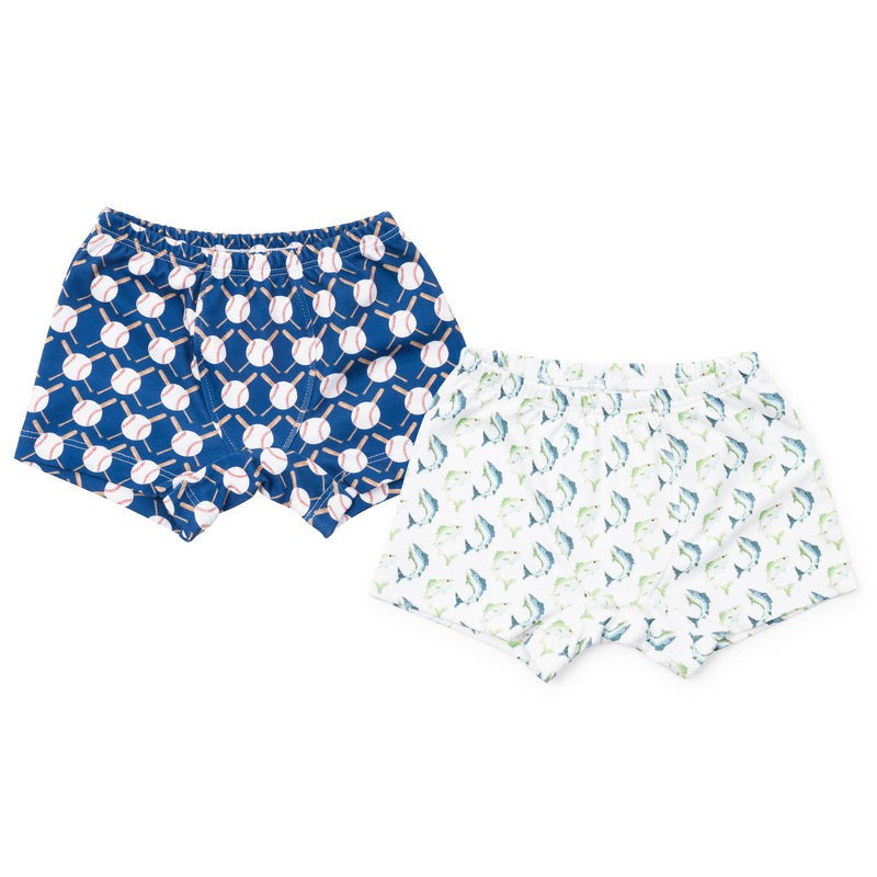 Lila & Hayes James Boys' Underwear Set Jumping Trout/Up at Bat Baseball  5301