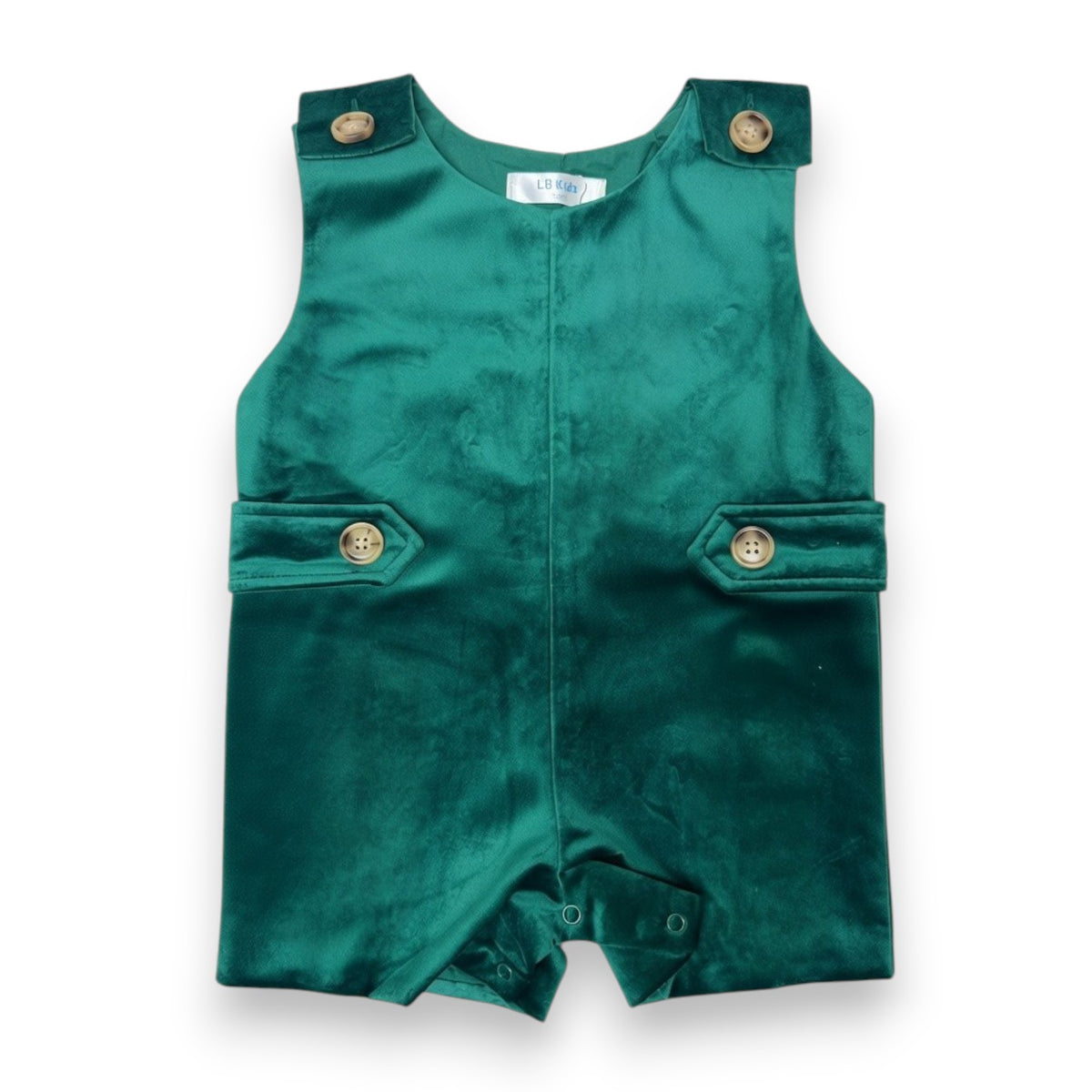Lulu Bebe Green Velvet Boy Shortall PETE-GRNVEL 5308