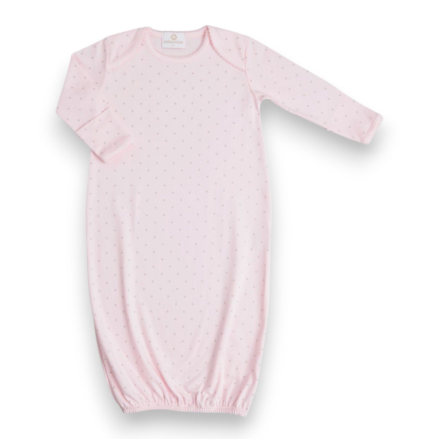 Miocotton Kalib Baby Gown Grey Dots 0/3m