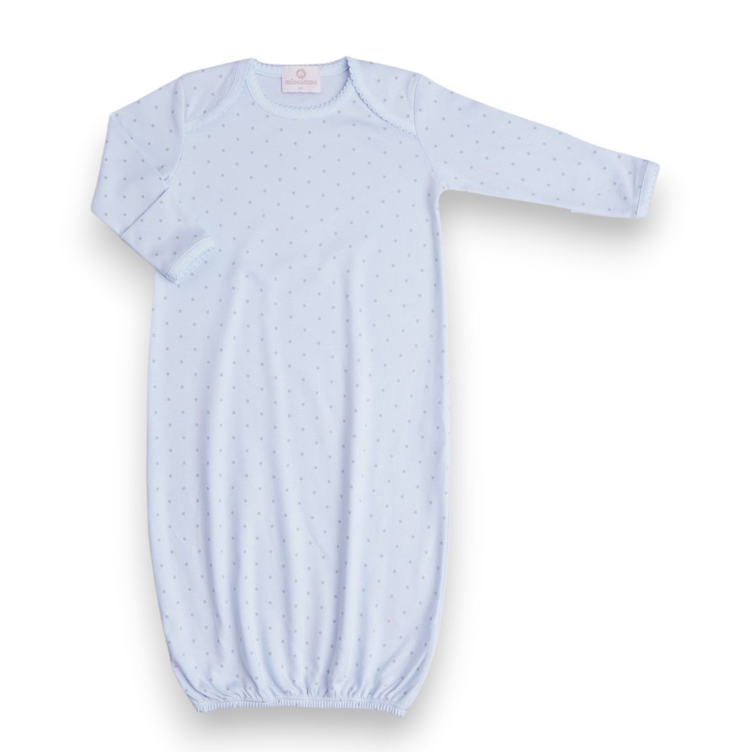 Miocotton Kalib Baby Gown Grey Dots 0/3m
