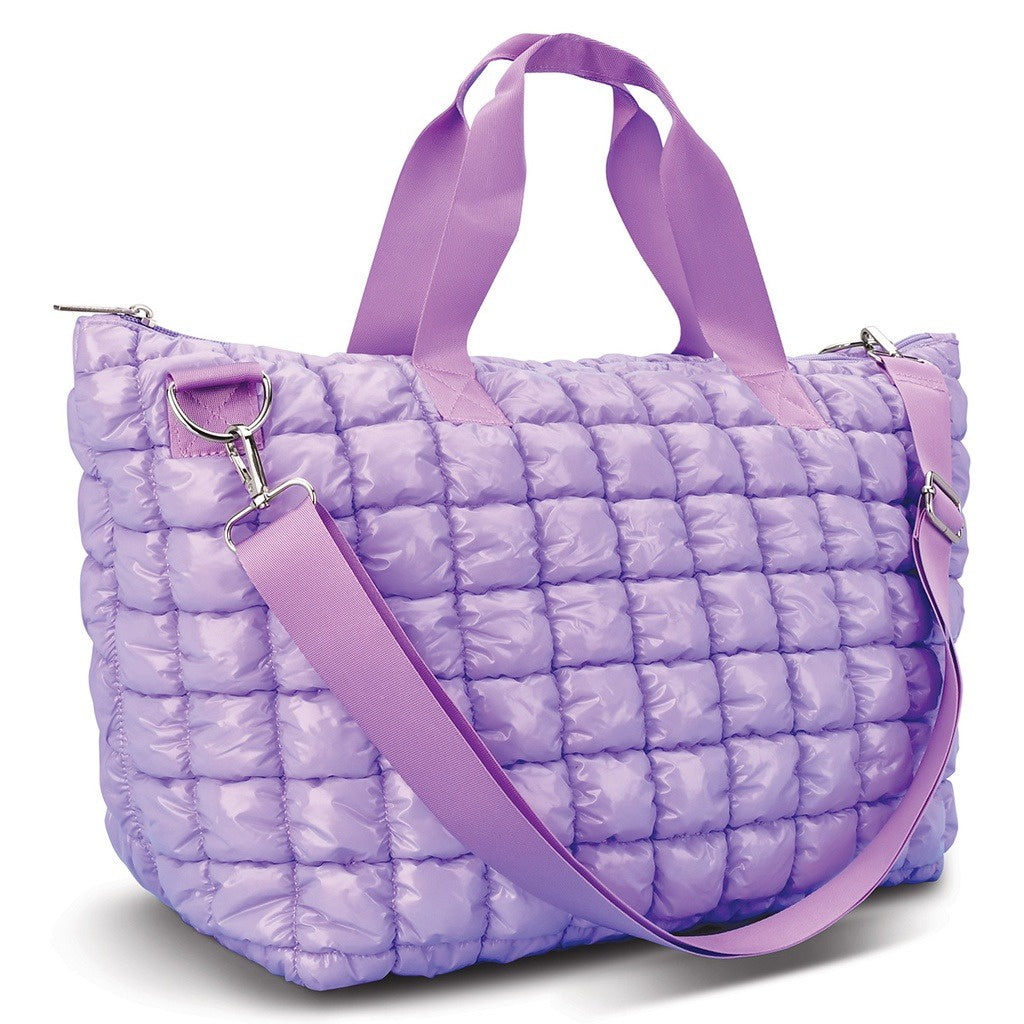 Iscream Lavender Shiny Puffer Overnight Bag