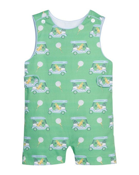 Little English Button Tab John John Blue Paws  5302