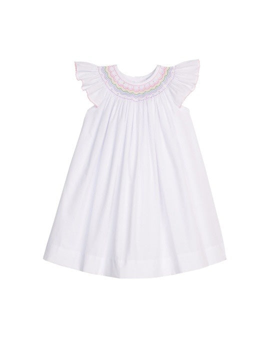 Little English Smocked Bishop Dress Rainbow 5302