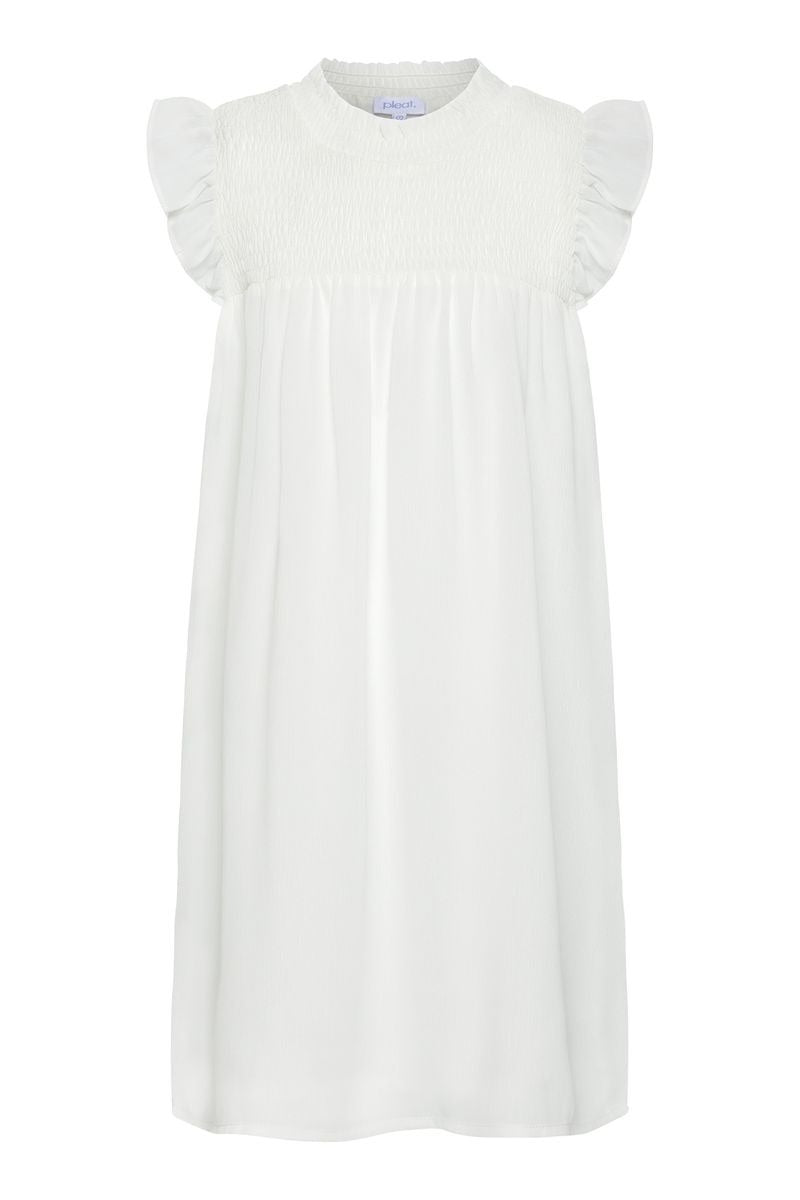 Pleat Lottie Dress Sleeveless White P-00068 5302