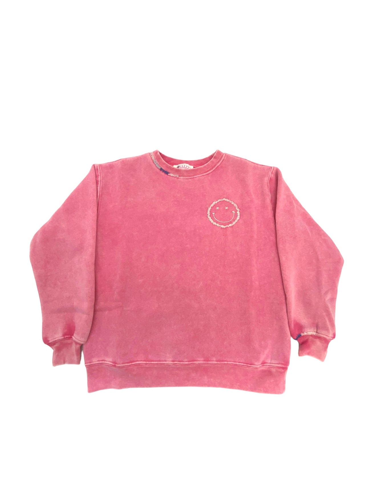 Love Daisy Multicolor Thread Smiley Sweater Washed Pink LD15681 5108