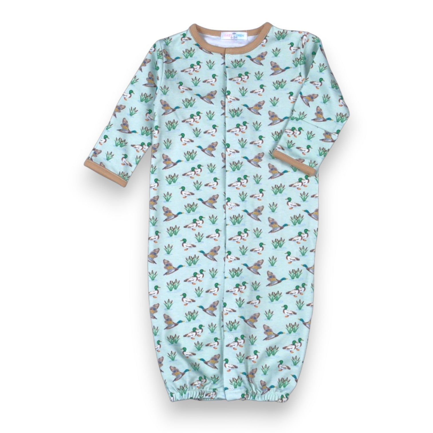 Baby Loren Mallard Ducks Pima Converter Gown MLK-011