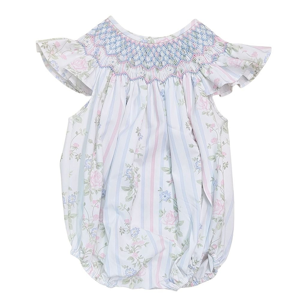 Sweet Dreams Valerie Floral Rose Vine Print (pink/Blue) Smocked Dress MT167 5302