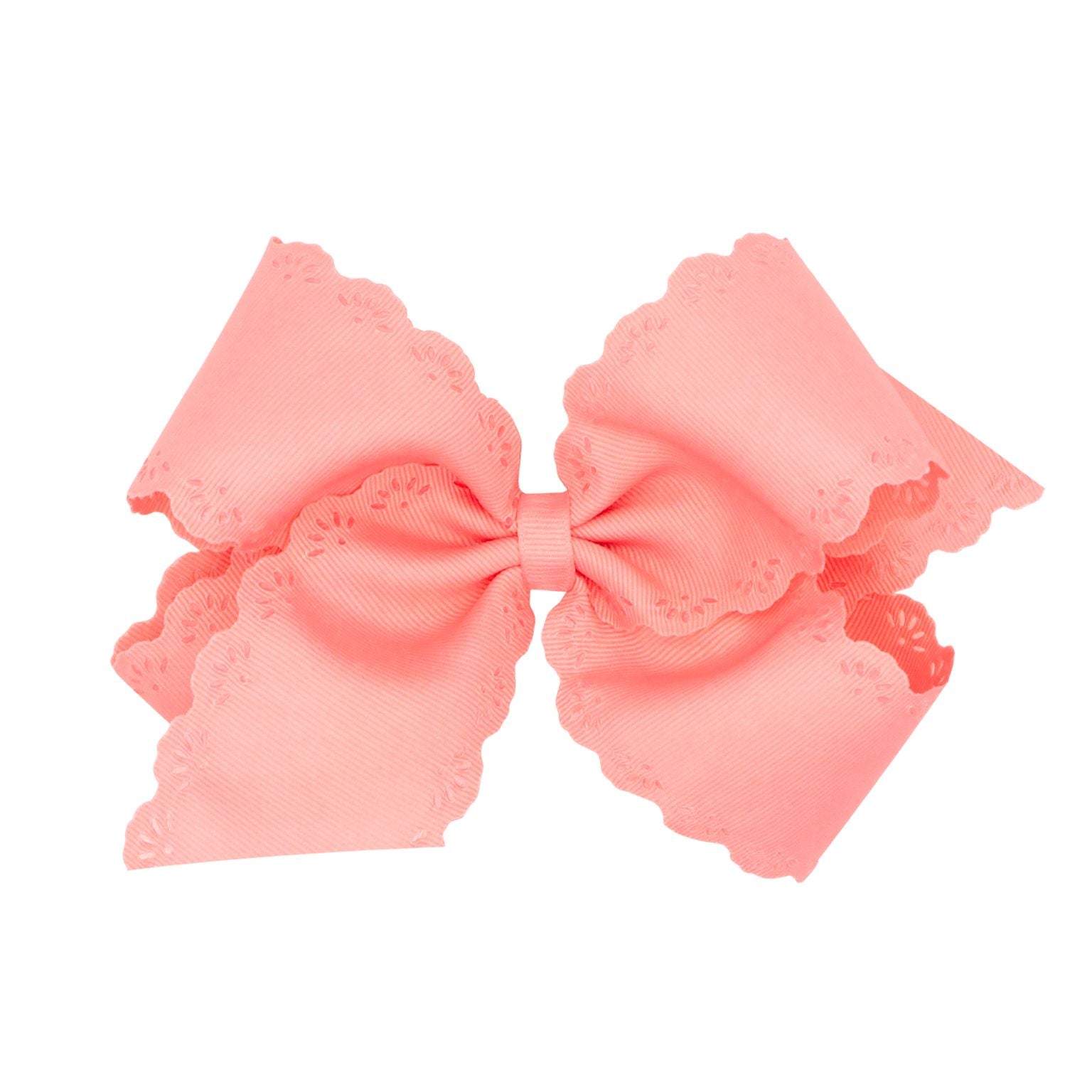 Wee Ones Grosgrain Bow w/ Eyelet Flower Embossed Edges