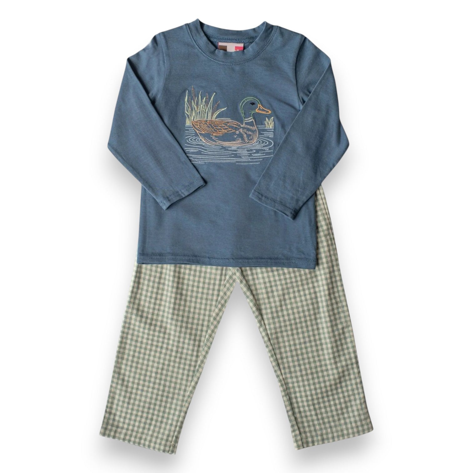 Banana Split Mallard Duck Embroidery Pant Set 335