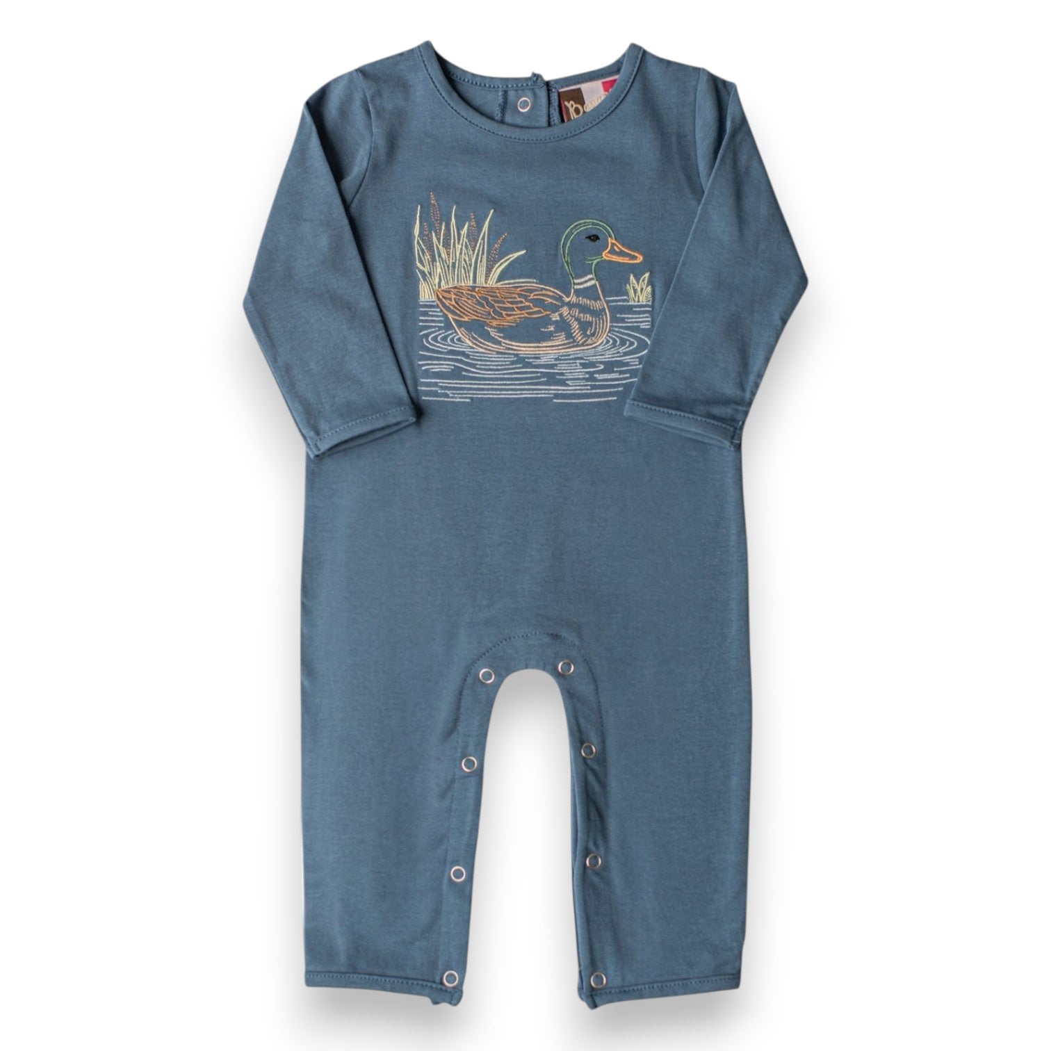 Banana Split Mallard Duck Embroidery Romper 336