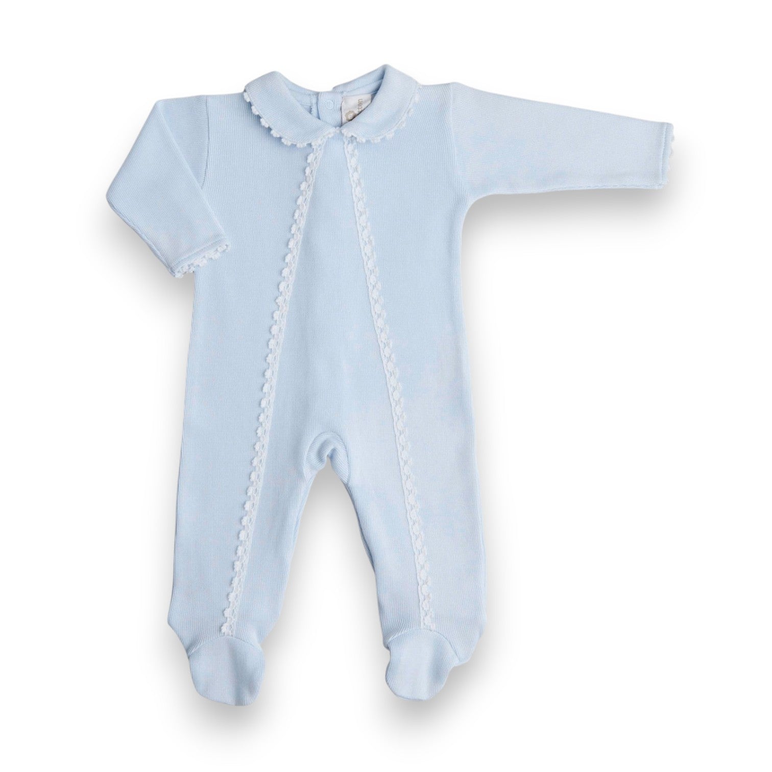 Miocotton Milen Footie Special Knit W/White Tatting
