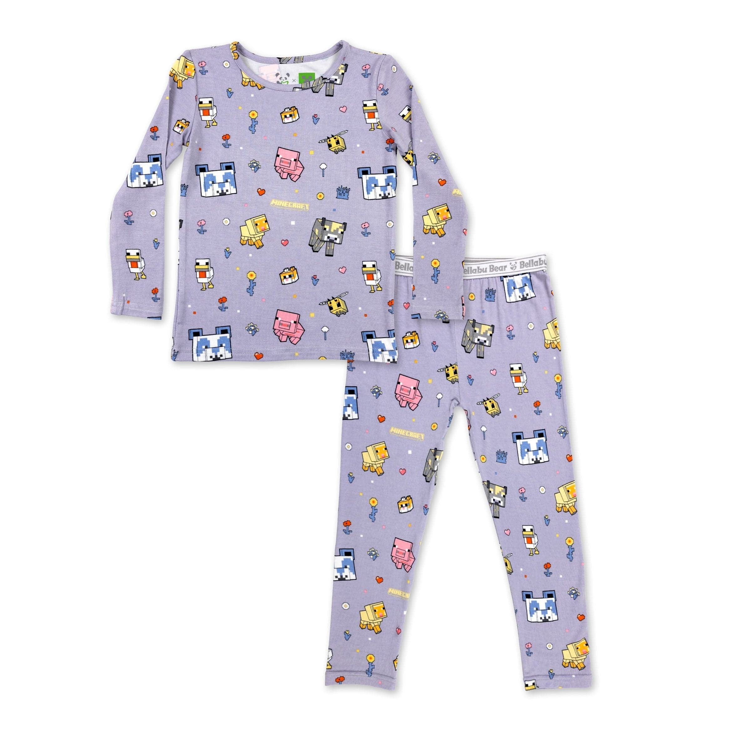 Bellabu Bear Minecraft Pixel Pals Bamboo Kids Pajamas 5208
