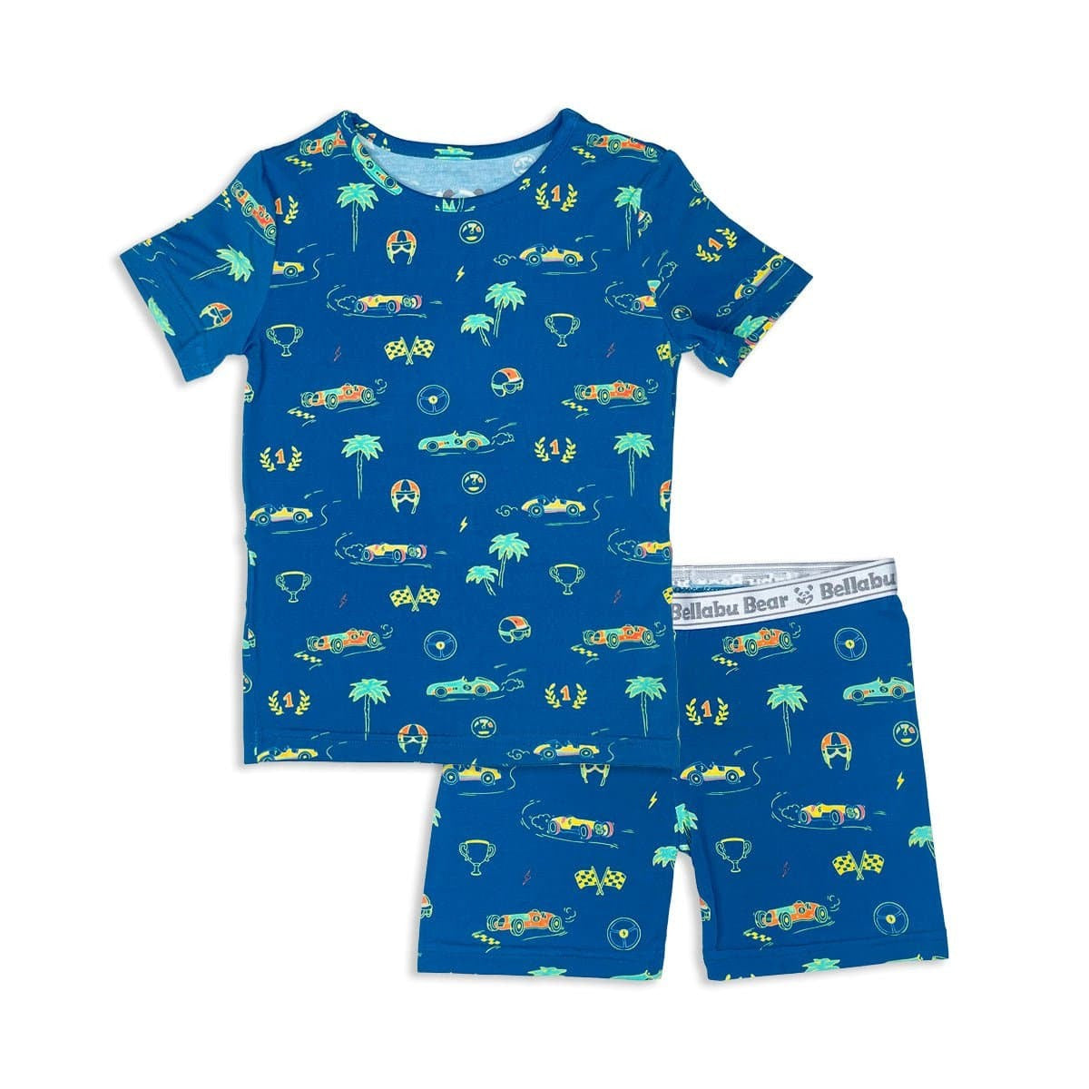 Bellabu Bear Monaco Blue Bamboo Kids Short Set 5202