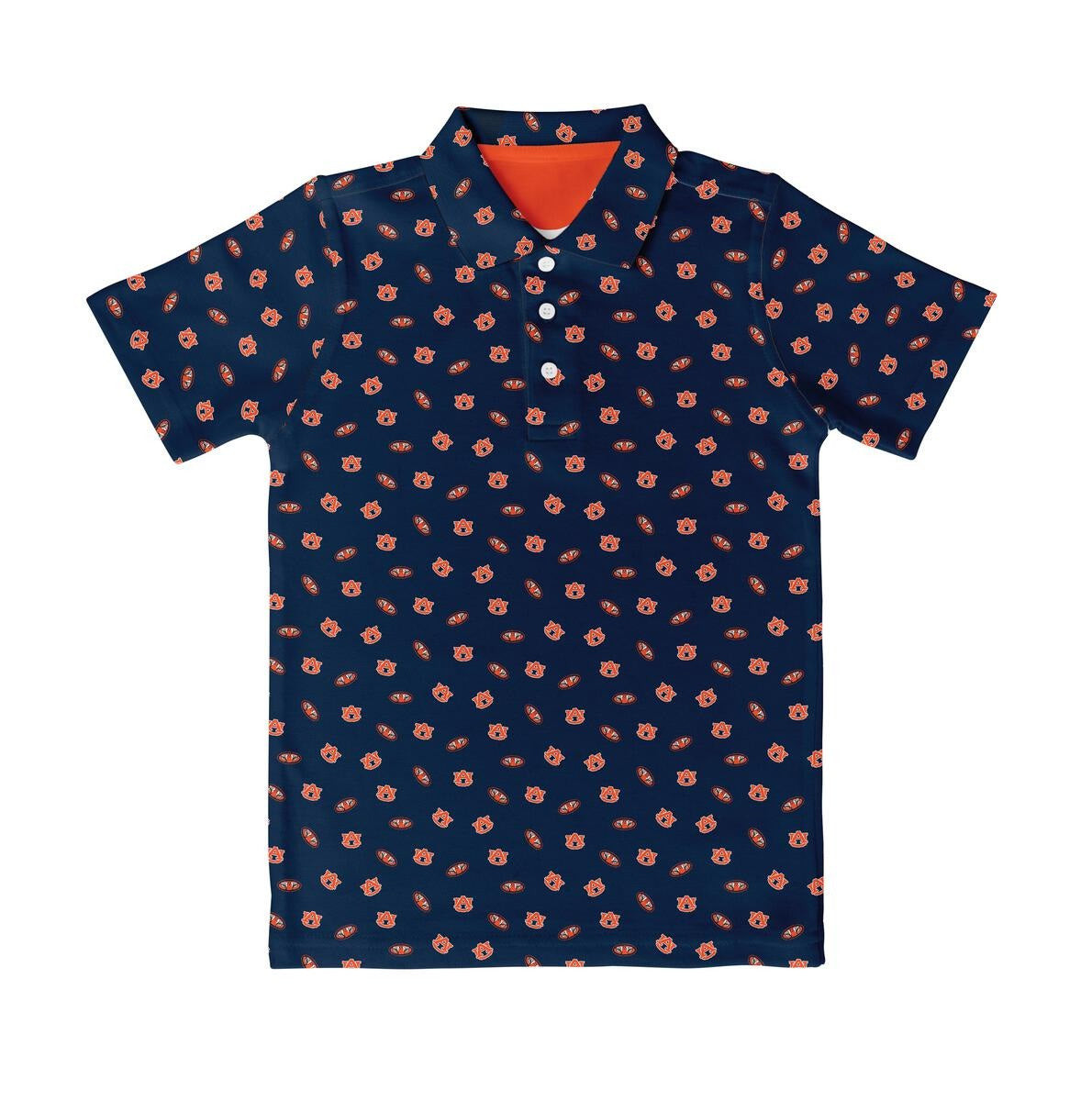 Vive La Fete Auburn University Tigers Vive La Fete Repeat Logo Blue short Sleeve Polo Shirt NAU1_TPPL22 5205