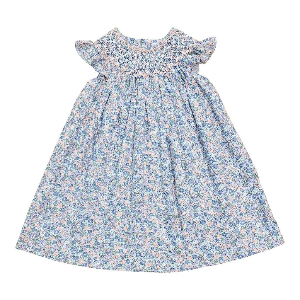 Sweet Dreams Natalie Floral Print Smocked Dress (Blue,PUR,PNK) NHC193 5302