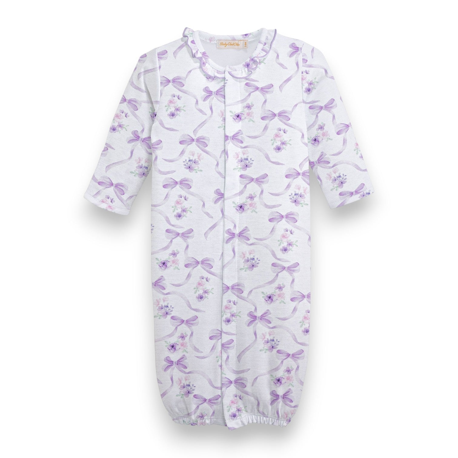 Baby Club Dreamy Ties Printed Pima Conv Gown W/Ruffle NIG004378 5308