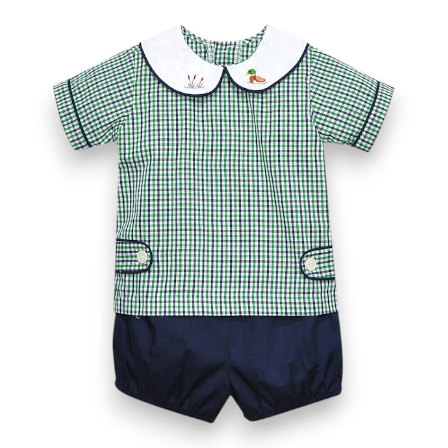 Remember Nguyen Navy Plaid Riley Short Set Ducks 2016-SS Ducks