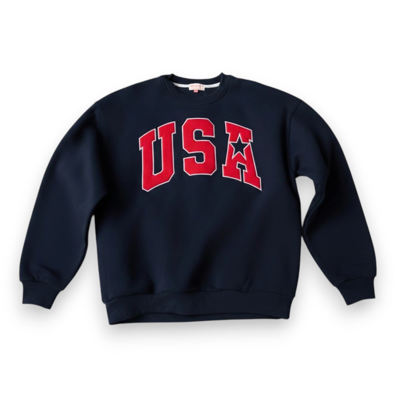 Happy Camper Navy USA Youth Crewneck Navy Y800NVY-2 5306