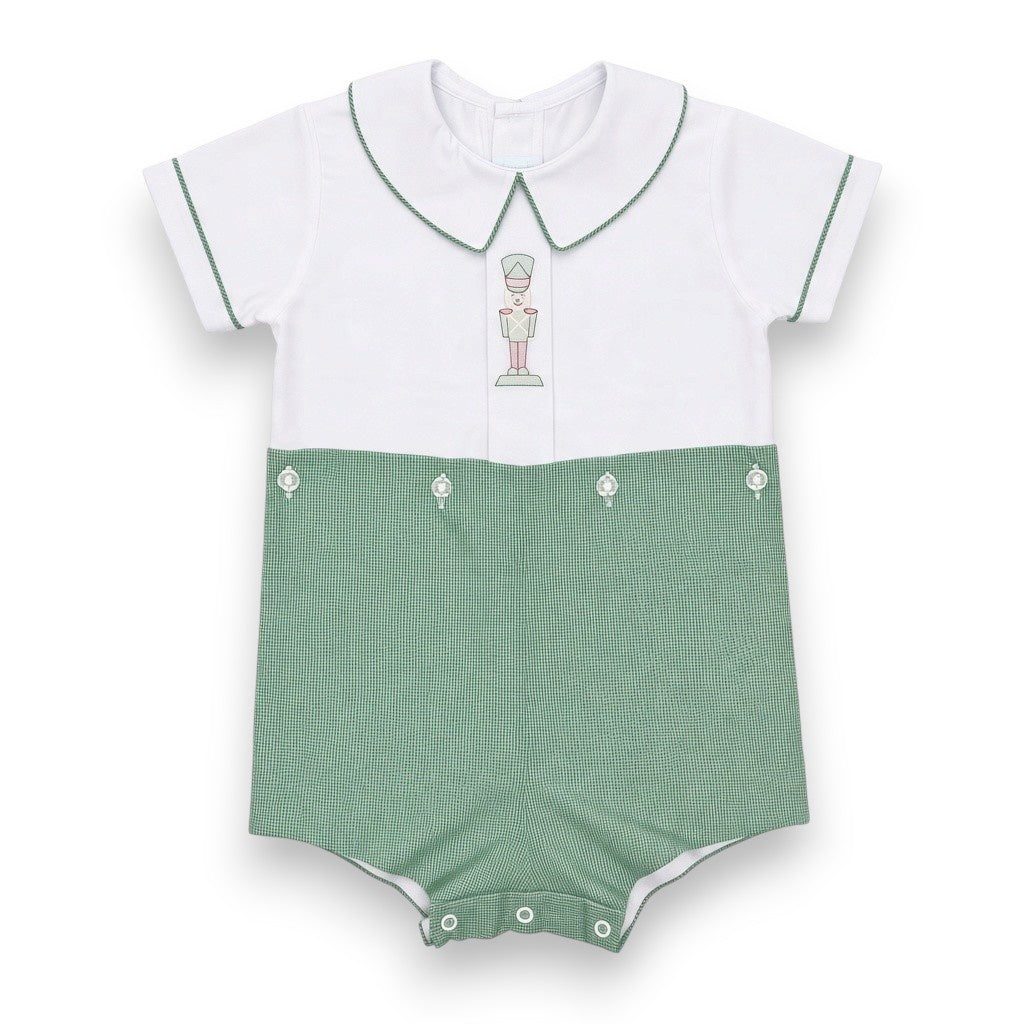 Auraluz White W/Green Check Soldier Boy Suit 536X