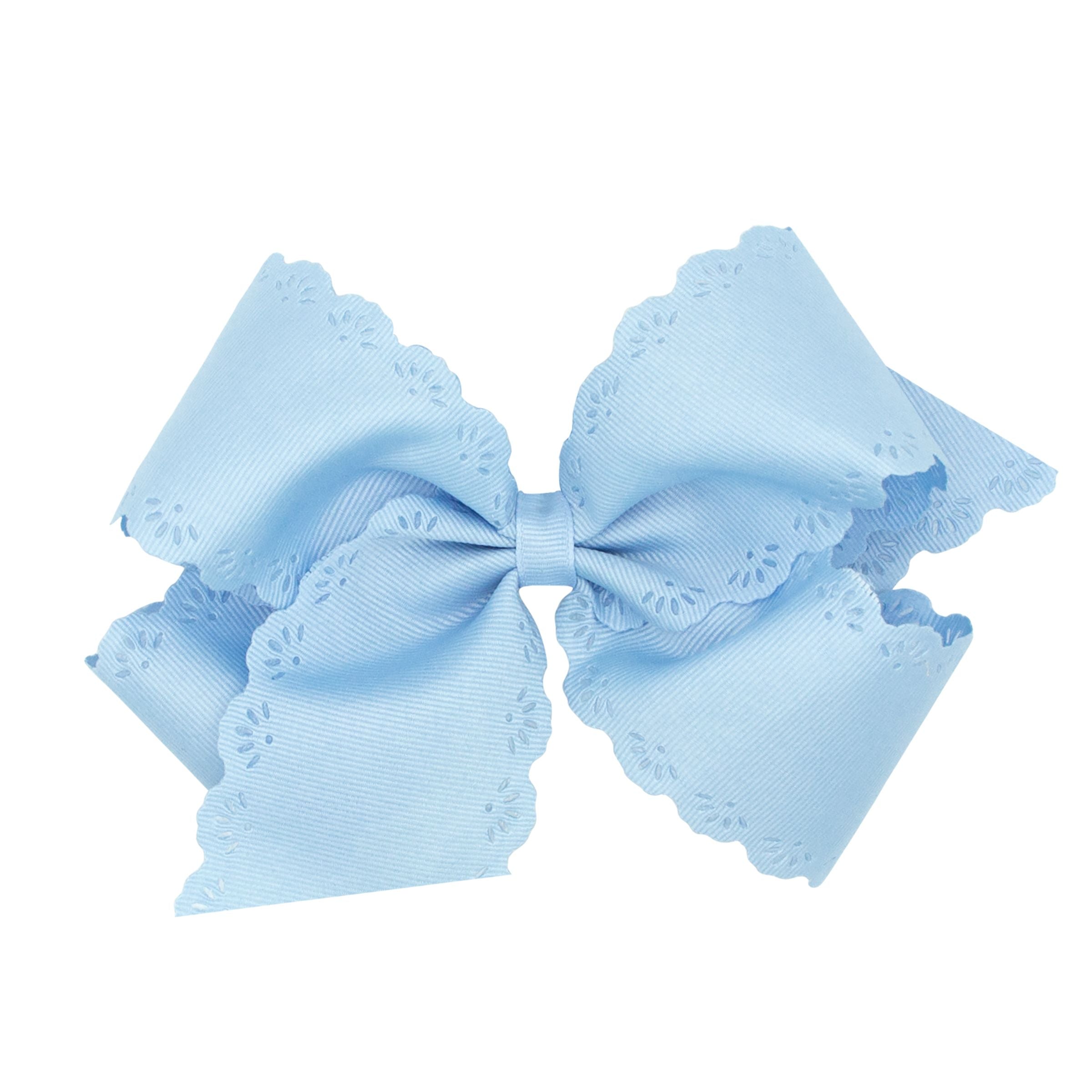 Wee Ones Grosgrain Bow w/ Eyelet Flower Embossed Edges