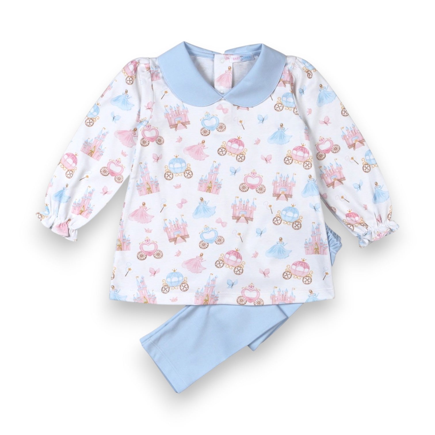 Baby Loren Princess and Castles Floral Pima Collar Top Set PCA-220