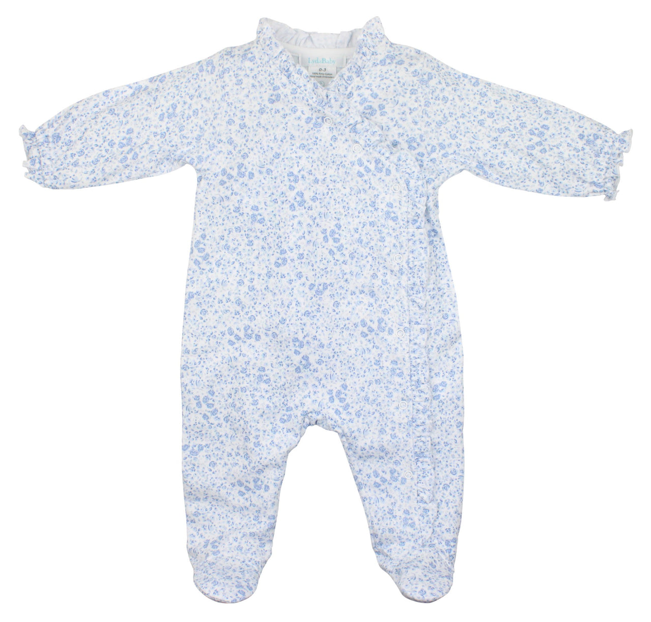 Lyda Baby Blue Roses Footie PP100-7114LB 5107