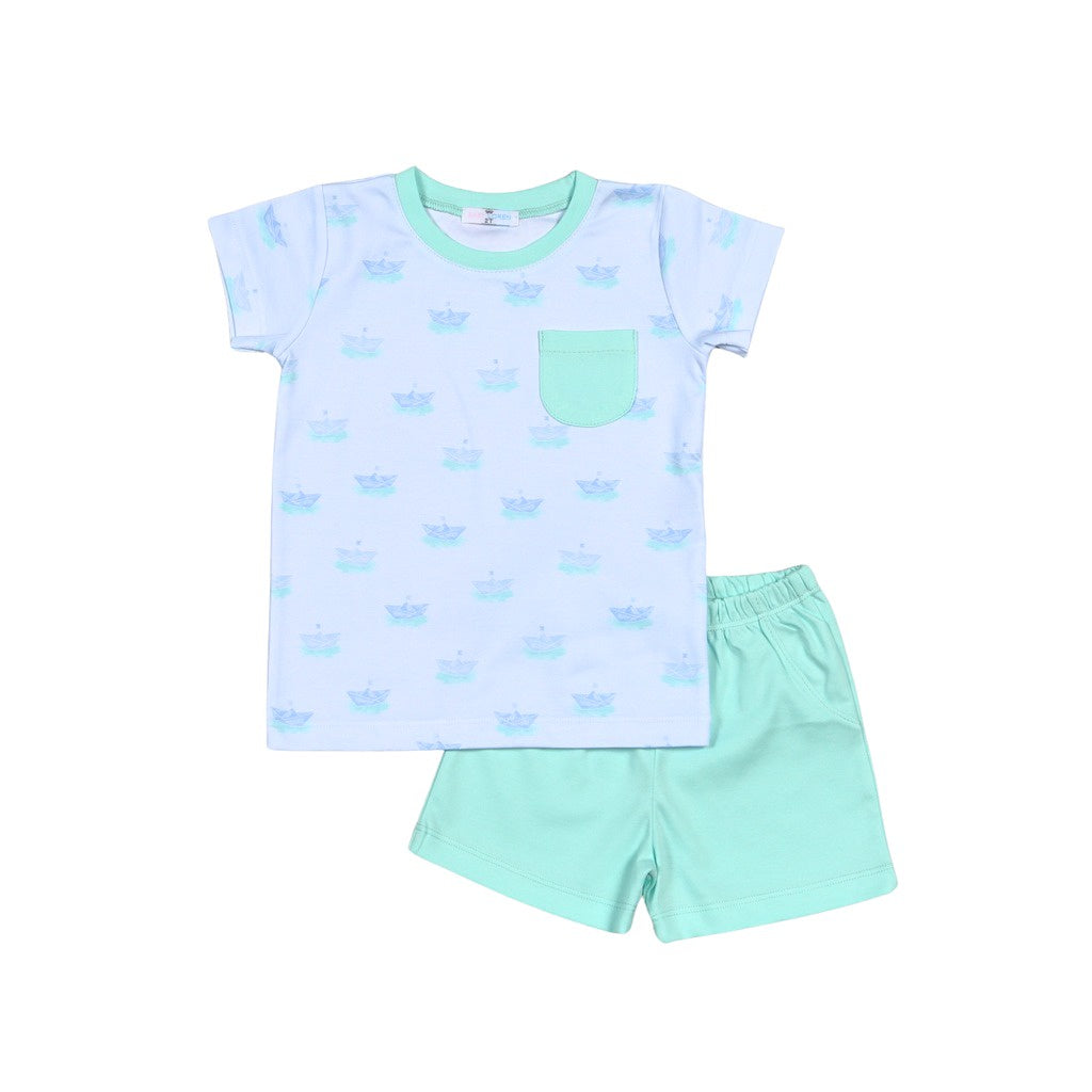 Baby Loren Paper Boats Short Set PPB-020 5301