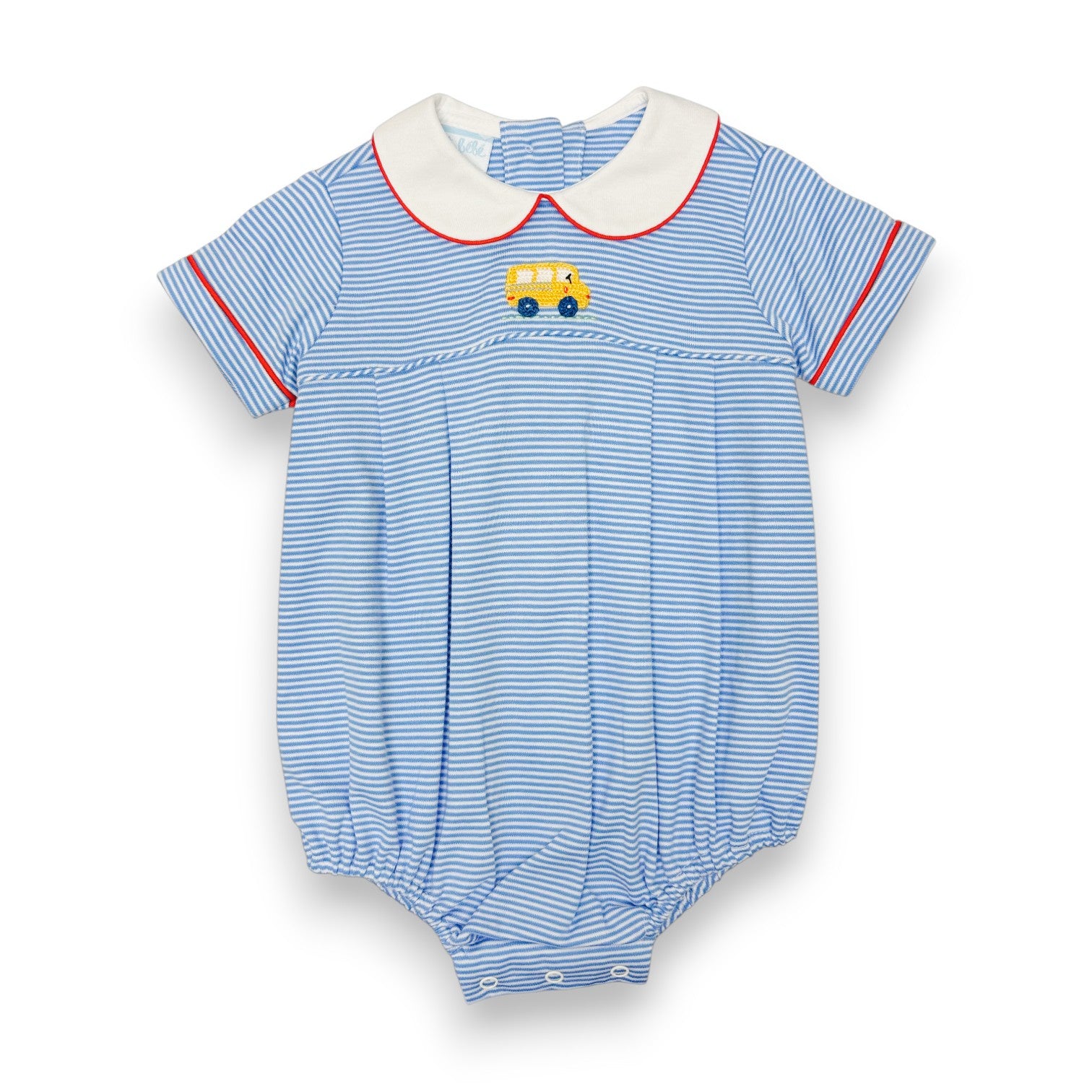 Petit Bebe School Bus Boy's Periwinkle Knit Stripe Boy's Bubble S/S 125F-MF26 5306