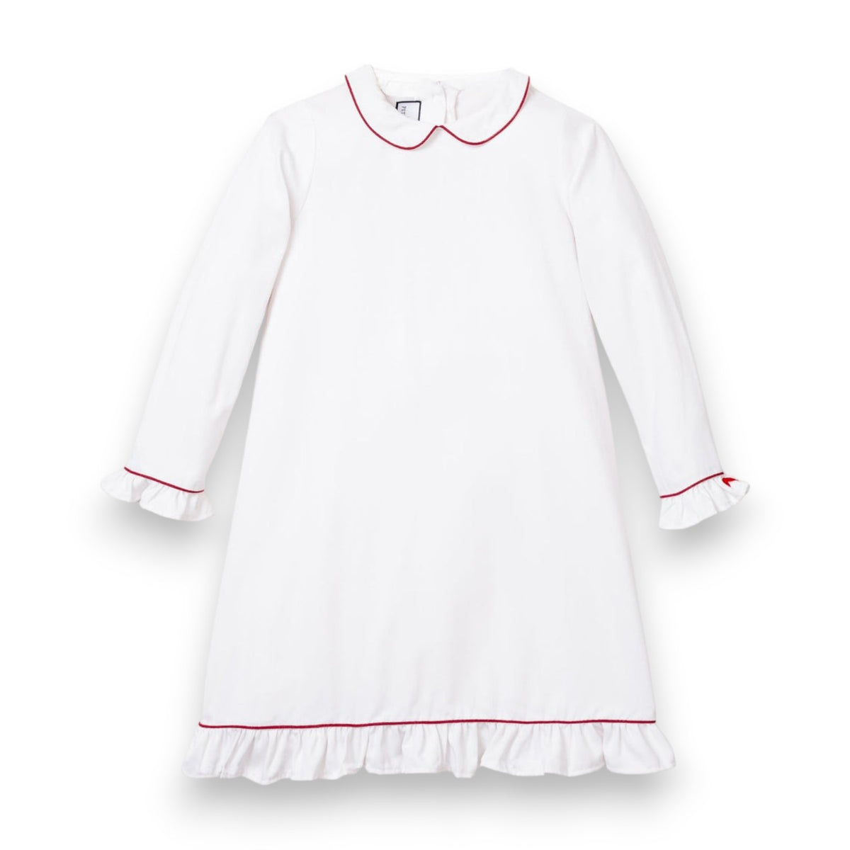 Petite Plum White Sophia Nightgown W/Red Piping WNGSWB 5309