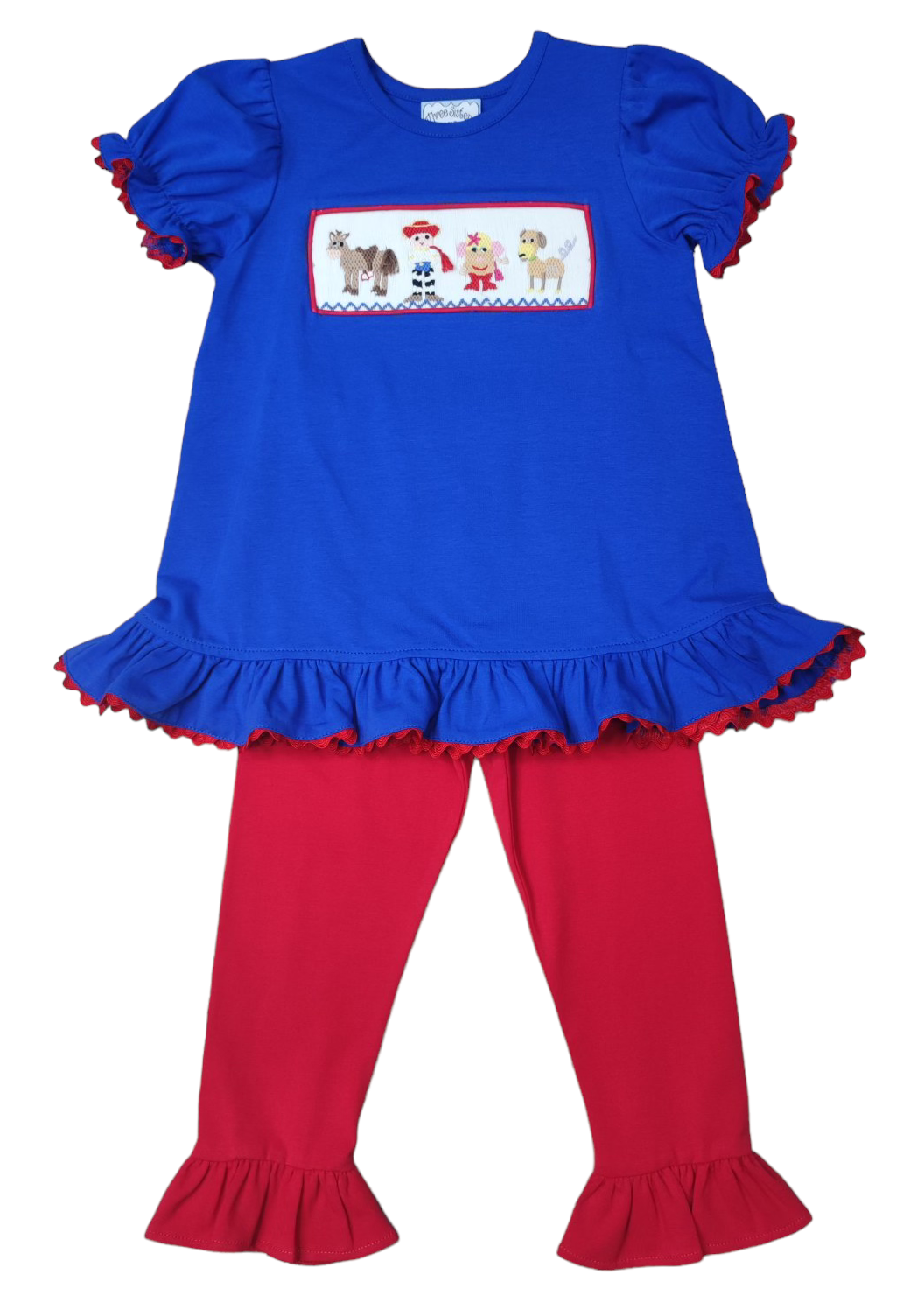 Three Sisters Toy Time Smocked Ruffle Pant Set 752 5106