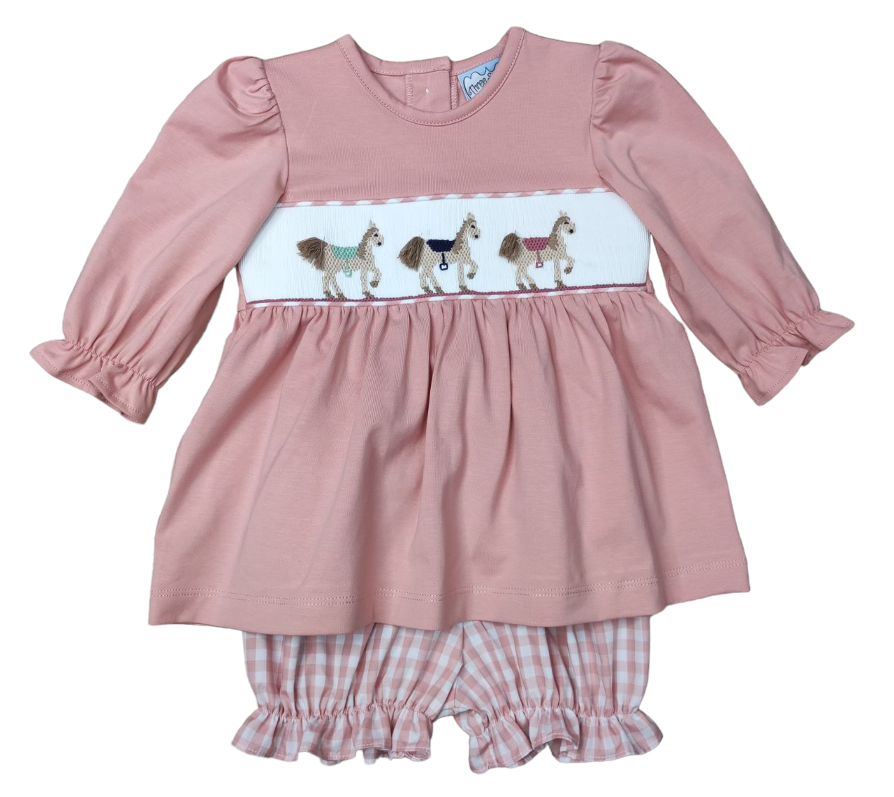 Three Sisters Horse Smocked Bloomer Set 757 5106