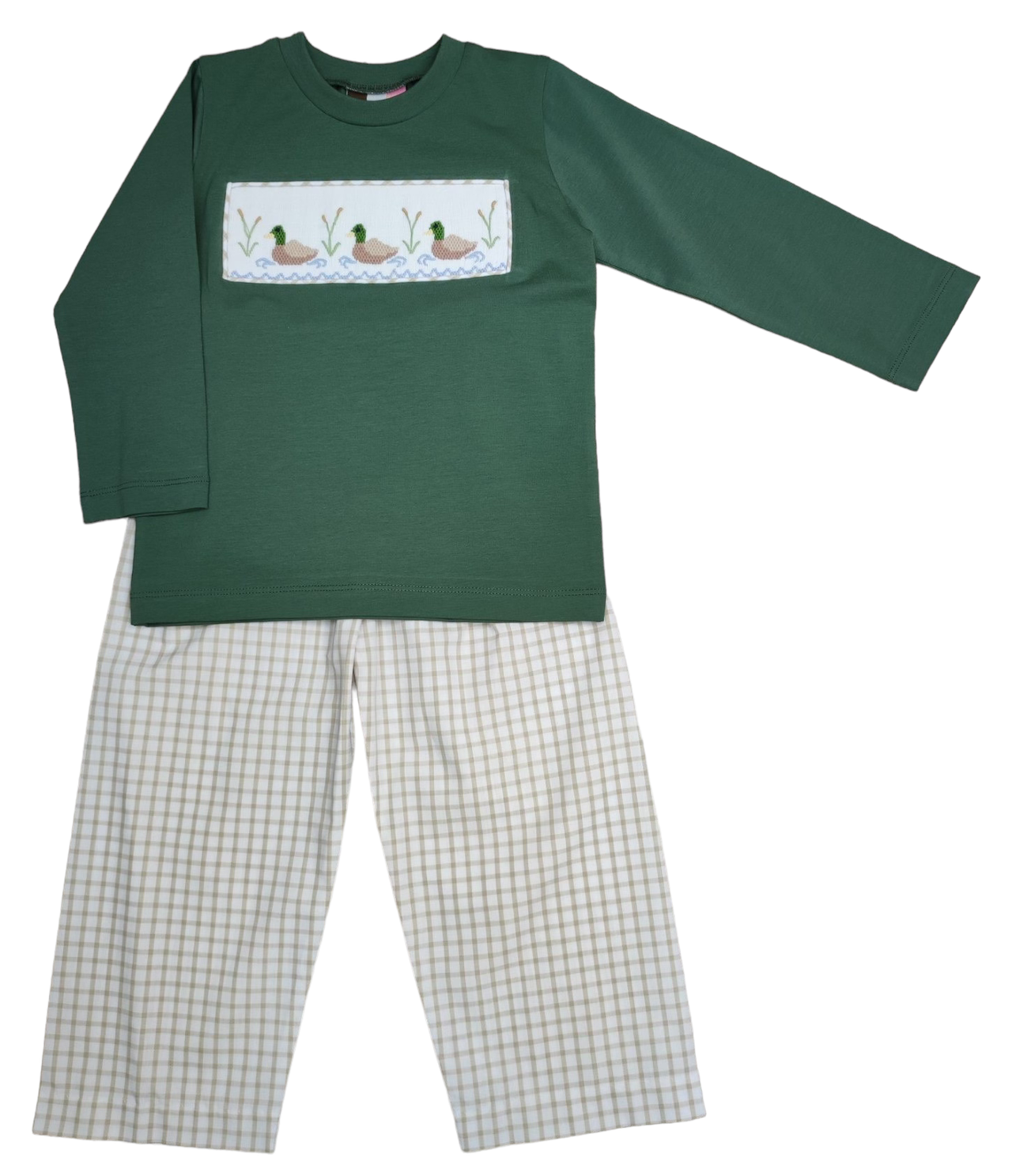 Banana Split  Mallard Duck Smocked Boys Pant set 258 5107