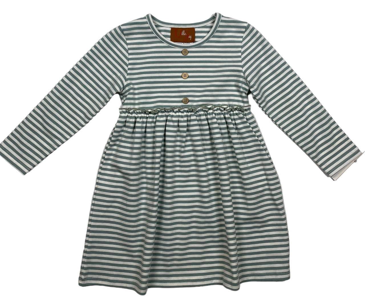 Millie Jay Madison Dress Sage stripe 621 5107