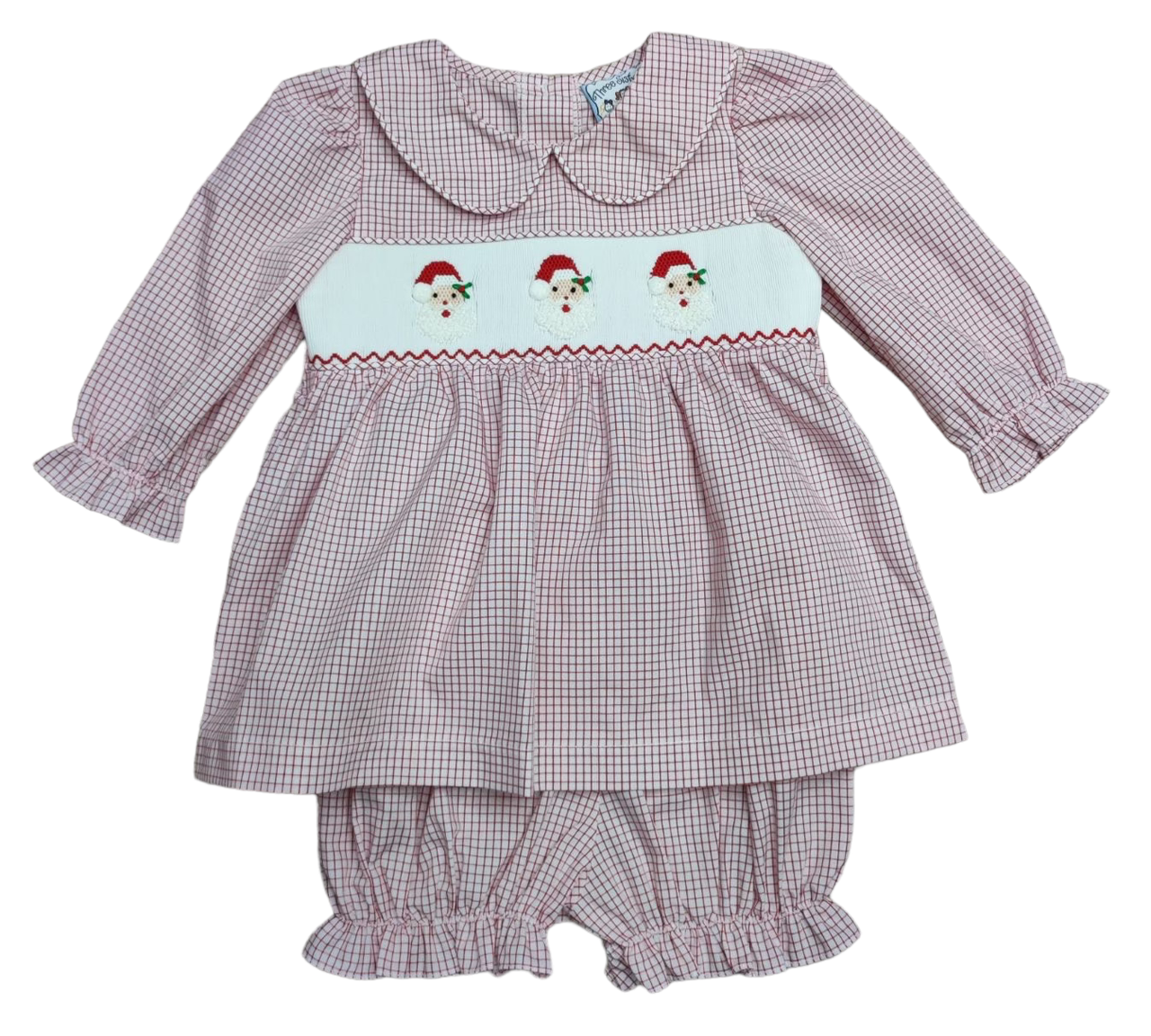 Three Sisters Santa Smocked L/S Bloomer Set 701 5106