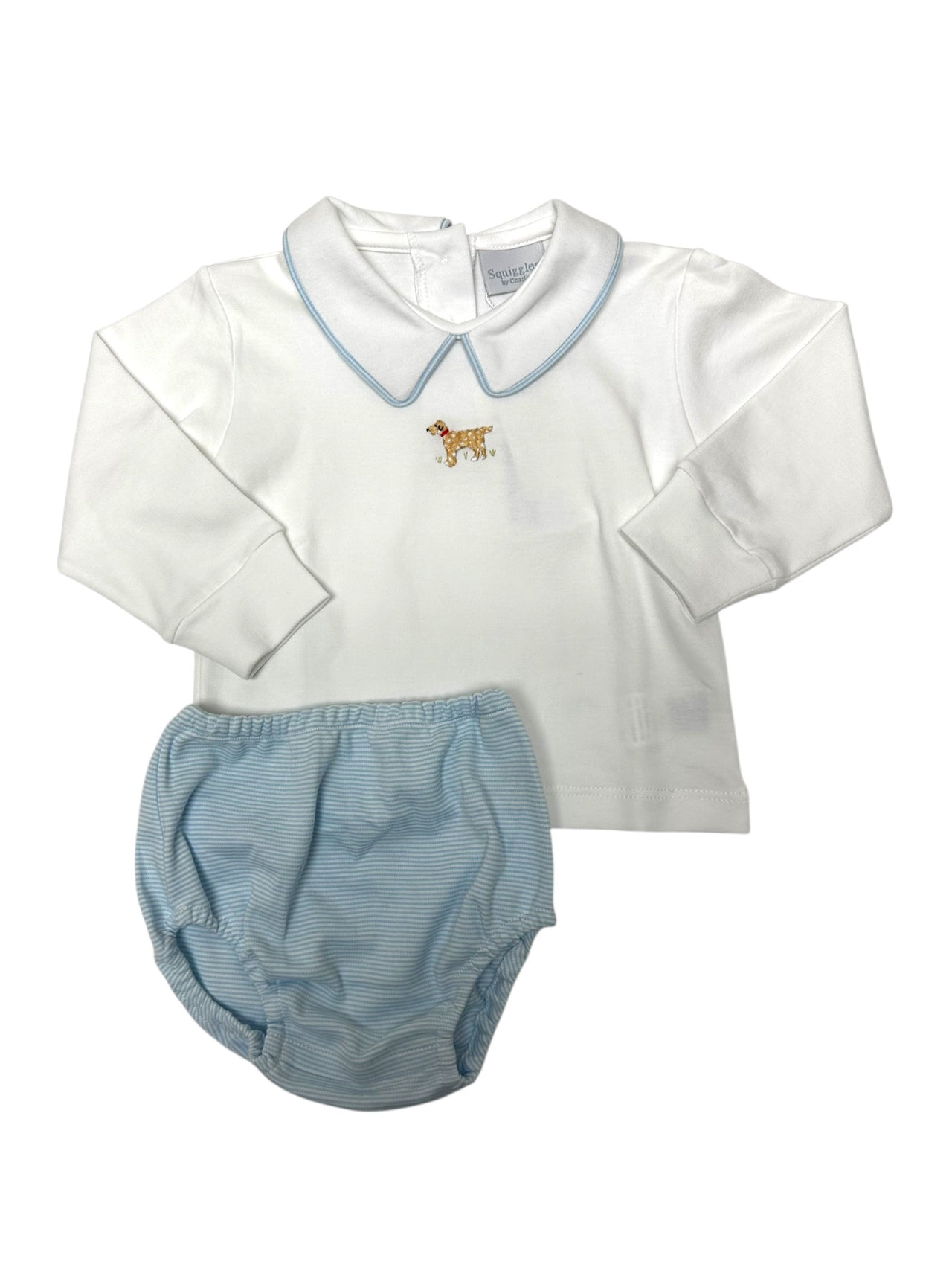 Squiggles Winston Diaper Set White/ Blue Stripe M396/367/01 5207