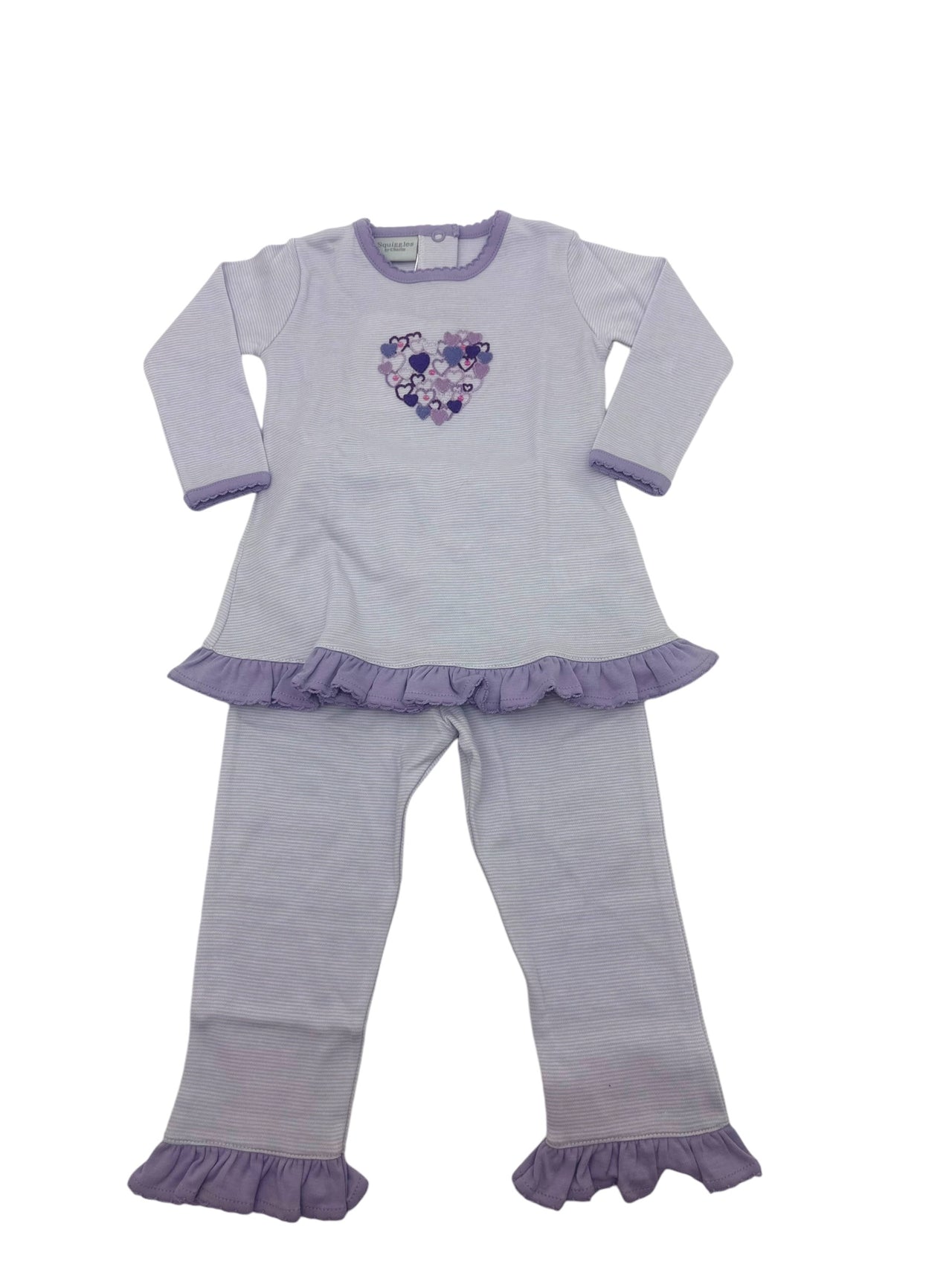 Squiggles Lavender Lovely Heart Long Pant Set W/25 Ruffle 27/153L/25MS 5109