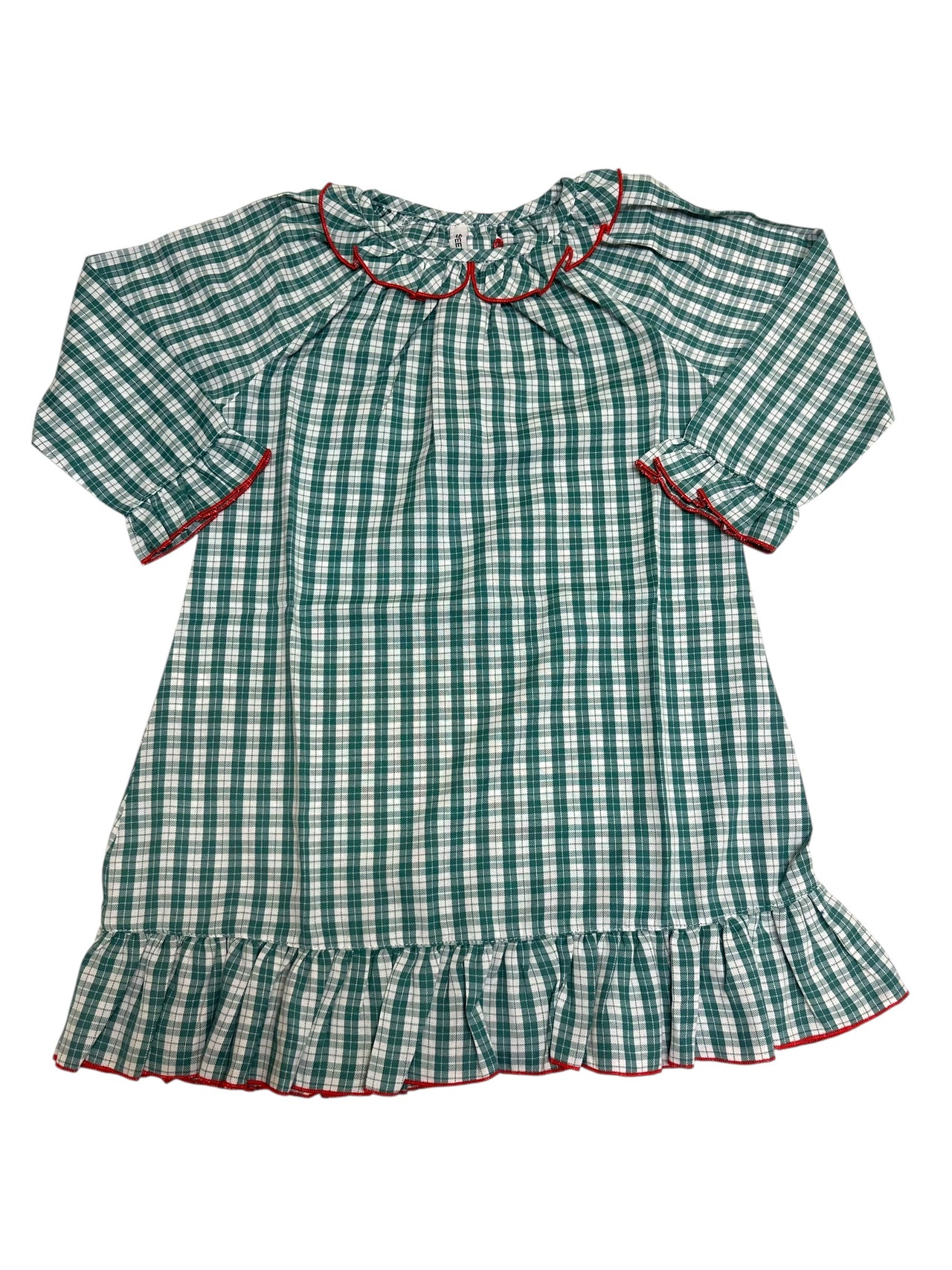 Sweet Dreams Green Plaid W/Red Trim Gown 5208