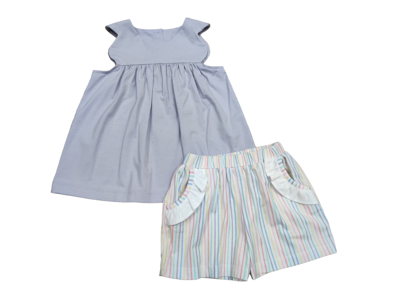 Banana Split Pastel Stripe Scalloped Short Set 311 5201