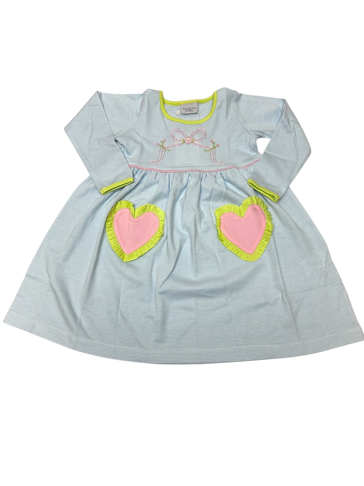 Squiggles L/S Popover Dress 53MS/83 Ruffles Trim 04 Pockets Waist Piping Letter Bow 190/682/53MS 5207