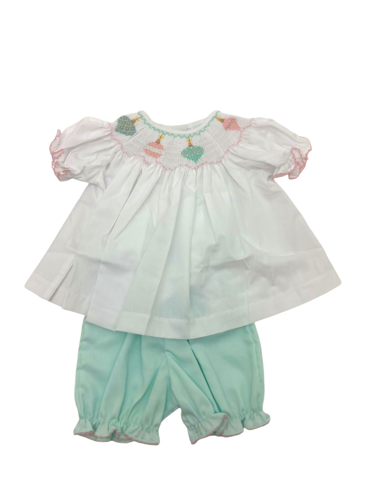 Lulu Bebe Ornament Smocked Bloomerset EMMA -16 5109