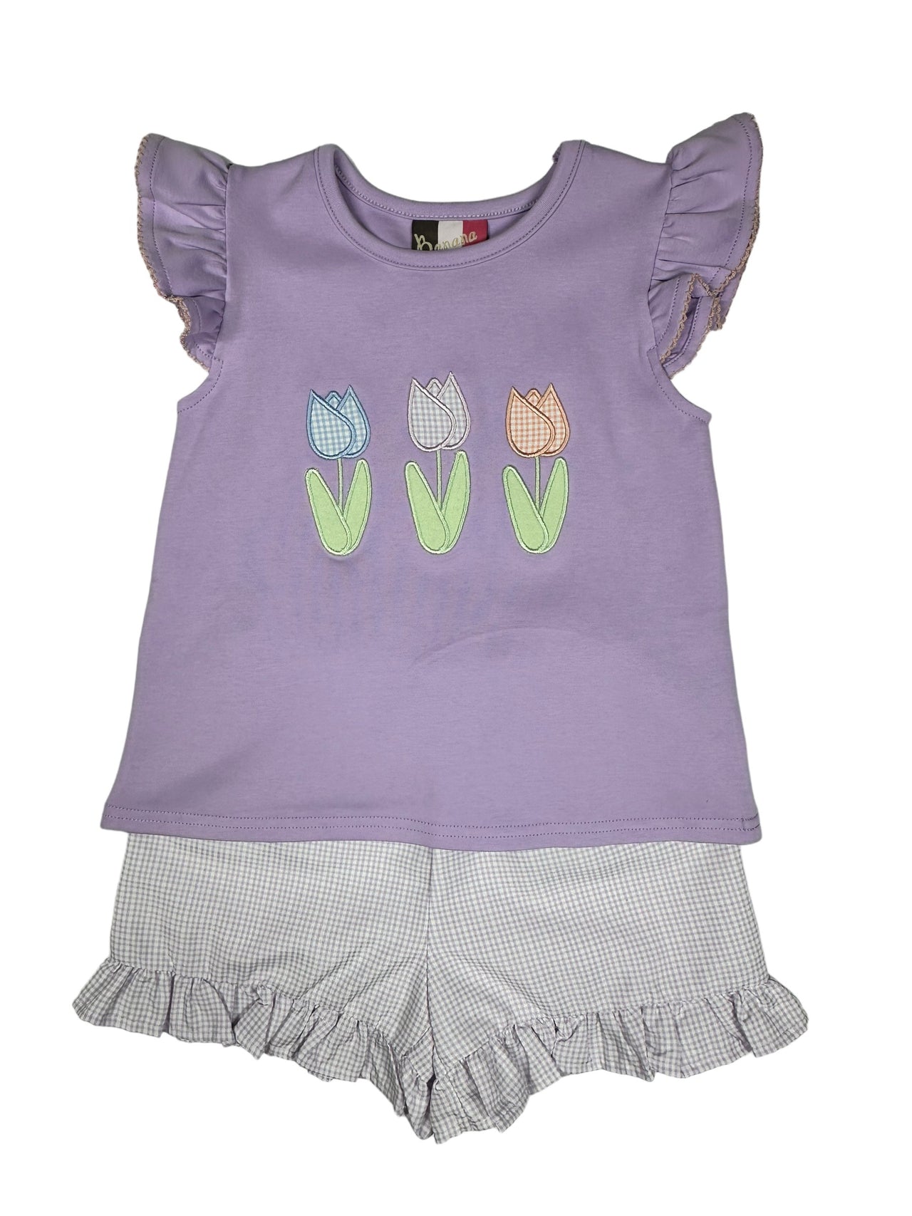 Banana Split Tulips Applique A/S Short Set 394 5201